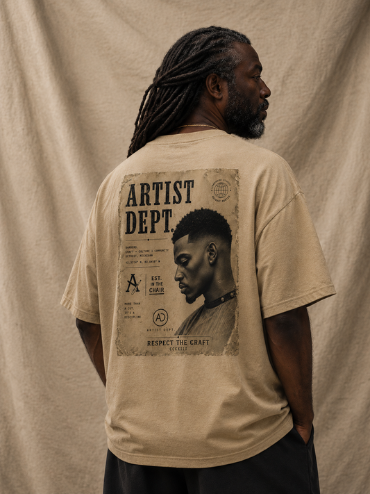 VINTAGE ARTIST DEPT. BACK DESIGN Oversized faded barber t-shirt