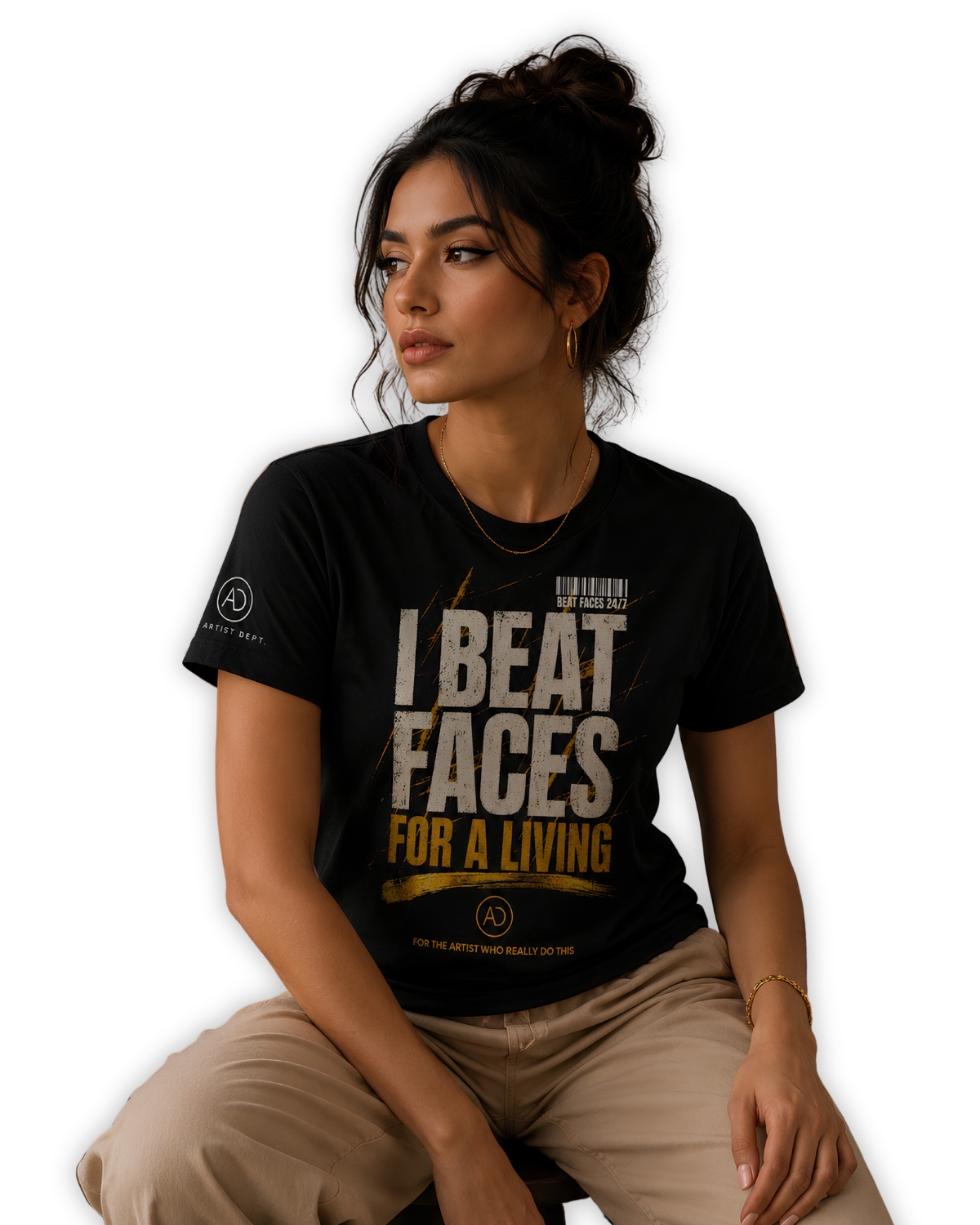 I BEAT FACES FOR A LIVING Unisex makeup artist t-shirt