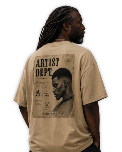 VINTAGE ARTIST DEPT. BACK DESIGN Oversized faded barber t-shirt