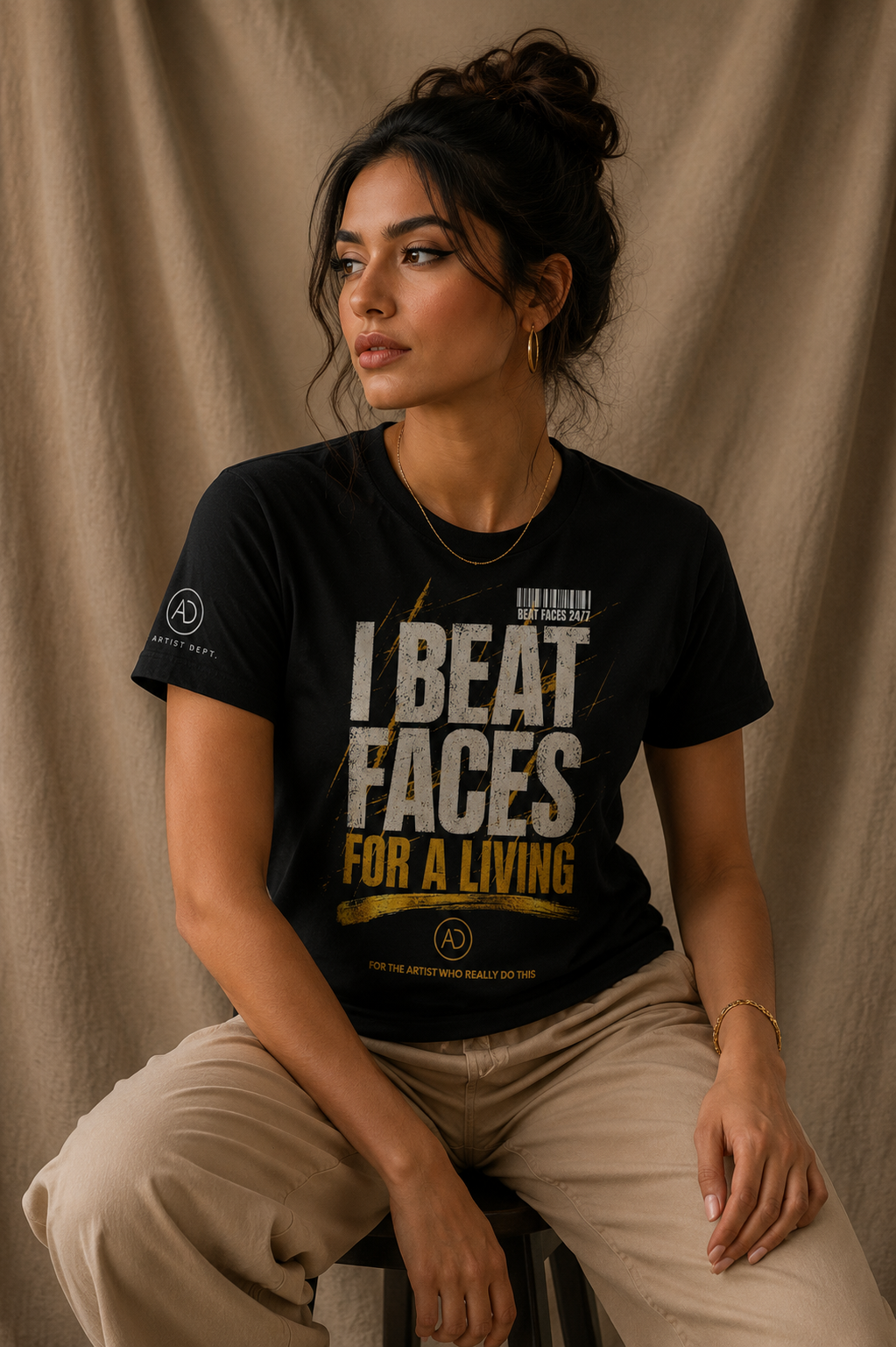 I BEAT FACES FOR A LIVING Unisex makeup artist t-shirt