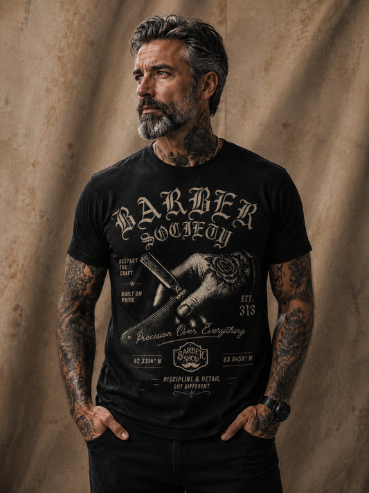BARBER SOCIETY Unisex graphic t-shirt